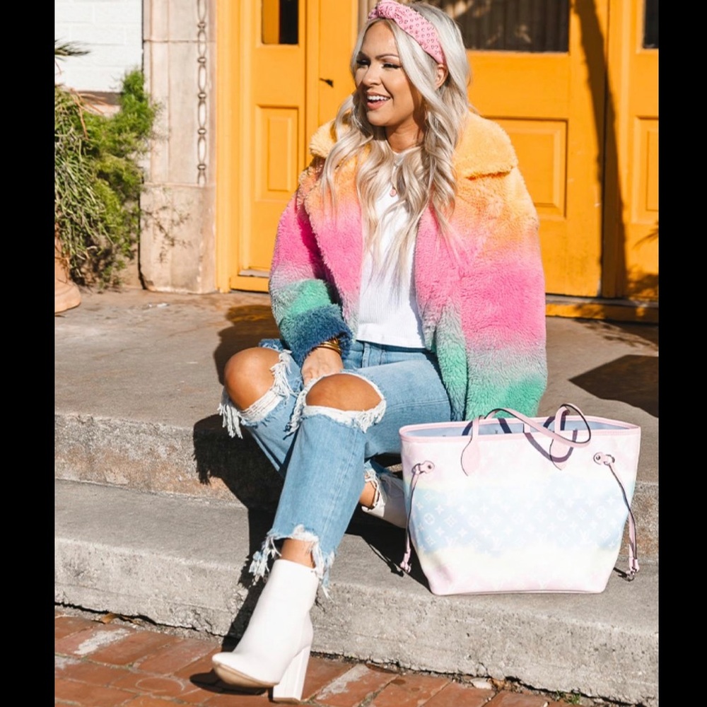 Anthropologie Ombré Faux Fur Teddy Coat BLANK NYC
